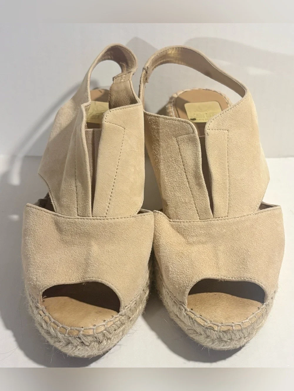Anthropologie Kanna Tan Suede Wedge Espadrilles 9.5/41